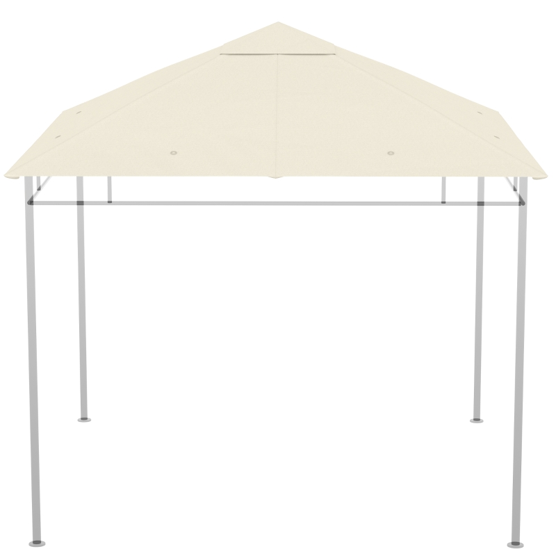 Outsunny Toldo de repuesto para cenador carpa techo de reemplazo gazebo de jardín poliéster 180 g/m² 3x3 m Crema