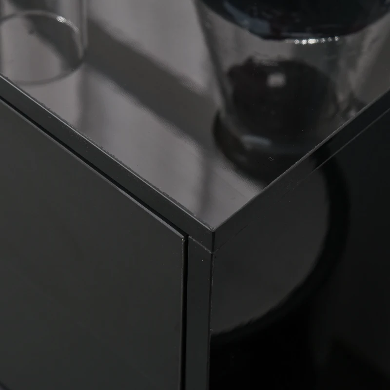 HOMCOM Armadio Contenitore con 2 Cassetti, 2 Ante, con Sistema di Sicurezza Anti-Ribaltamento, per Soggiorno e Camera da Letto, 79 x 36 x 74 cm, Nero