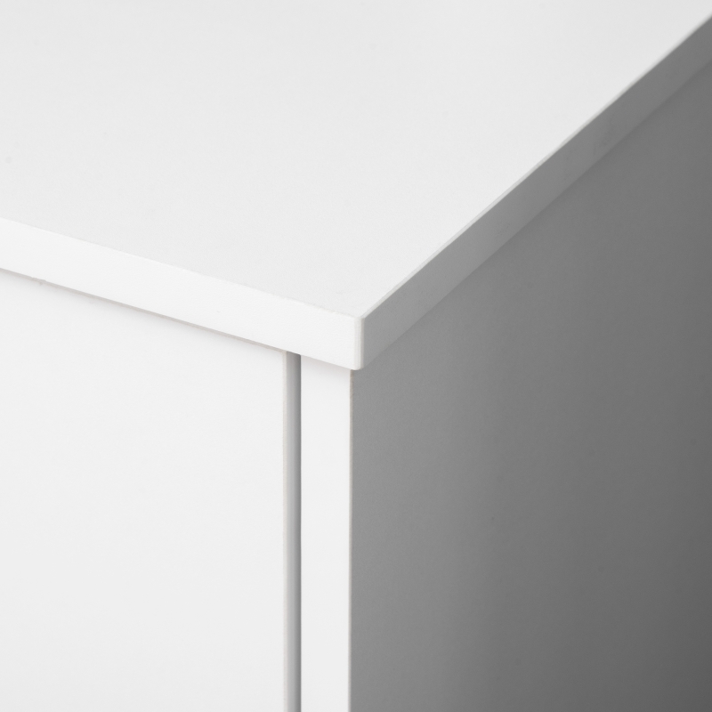 Vinsetto Supporto stampante Organizzatore Mobile da ufficio con 2 cassetti di cui 1 con serratura per formato A4, 86,3L x 40P x 66,5H cm, in Legno Bianco