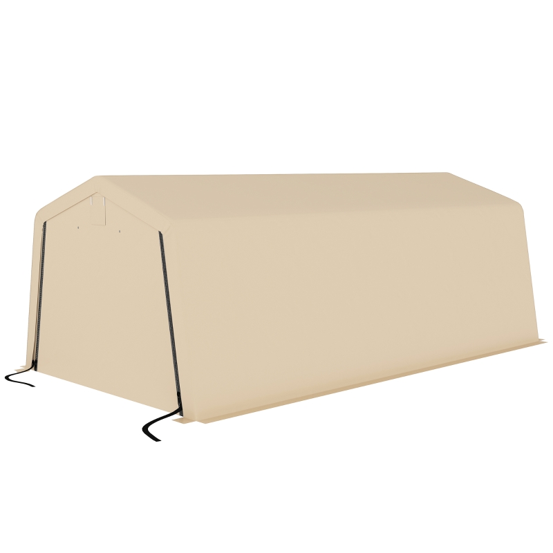 Outsunny Carpa de garaje para cochera 6,2x3,3x2,4 m acero galvanizado resistente PE alta densidad 150 g/m² impermeable anti-UV