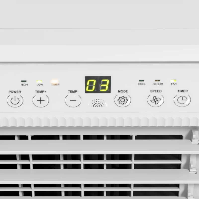 HOMCOM 9,000 BTU Mobile Air Conditioner for Room up to 28m², with Dehumidifier, 24H Timer, Wheels, Window Mount Kit