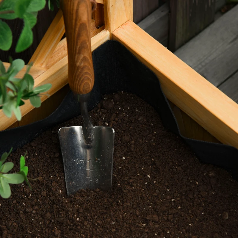 Outsunny Jardinera con Enrejado para Exteriores o Jardín, Maceta para Plantas Trepadoras en Madera 60x40x160cm