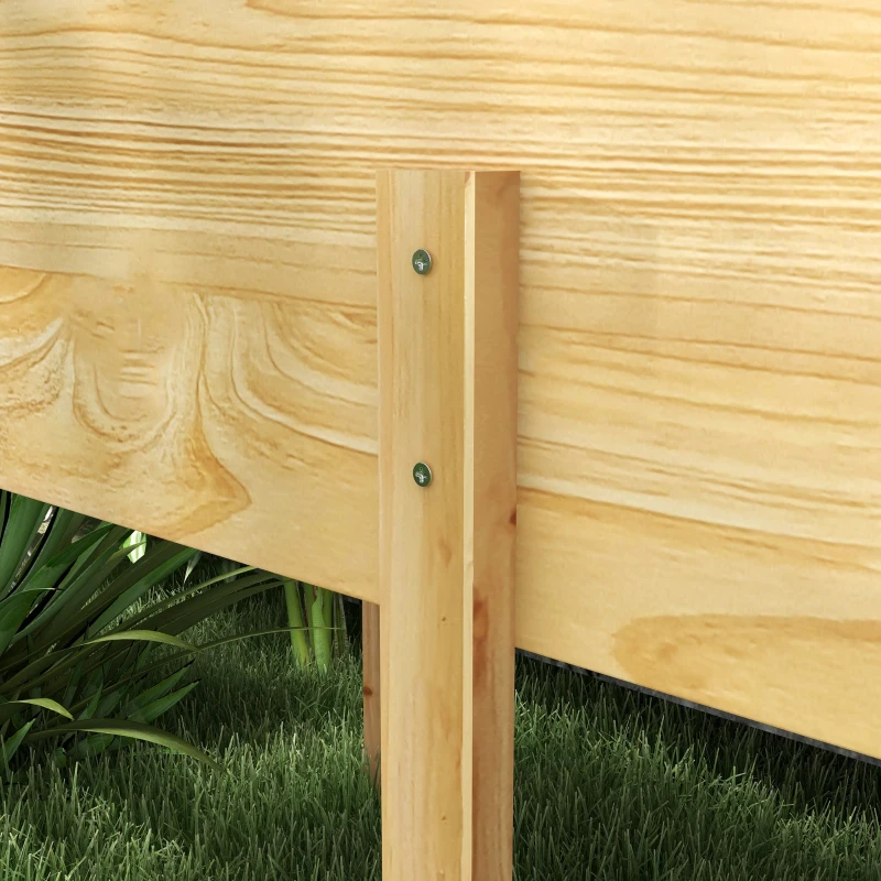 Outsunny Fioriera rialzata in legno di abete con drenaggio e inserti per irrigazione