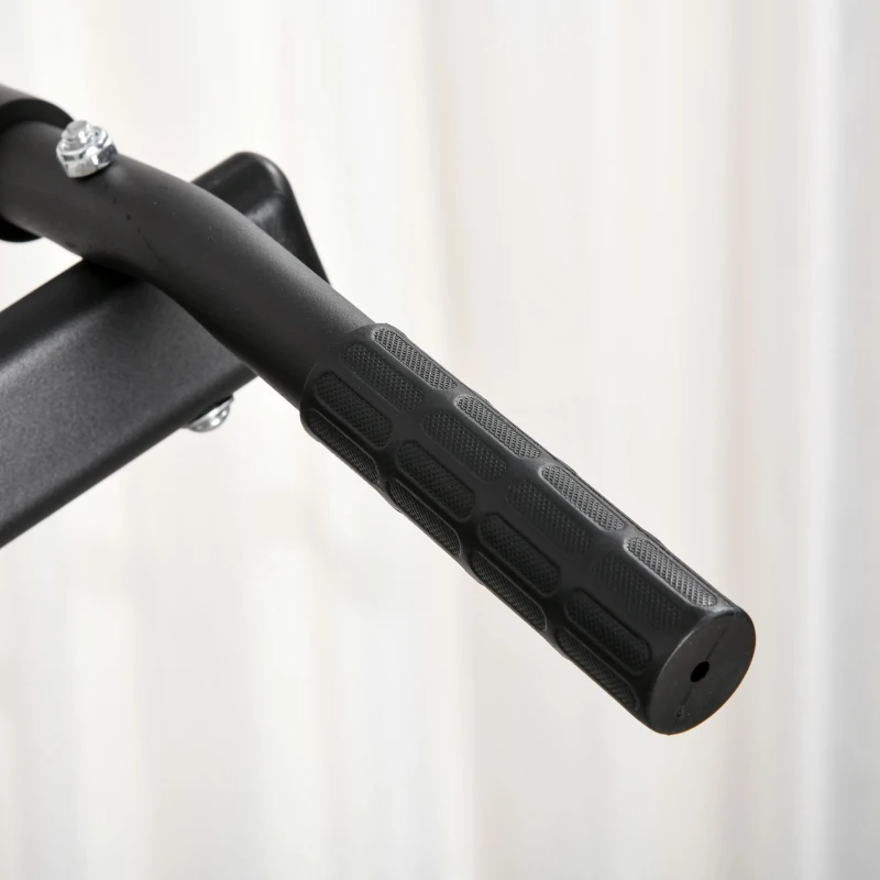 HOMCOM Stazione di allenamento multifunzione barra di trazione sedia romana altezza regolabile in acciaio nero rosso