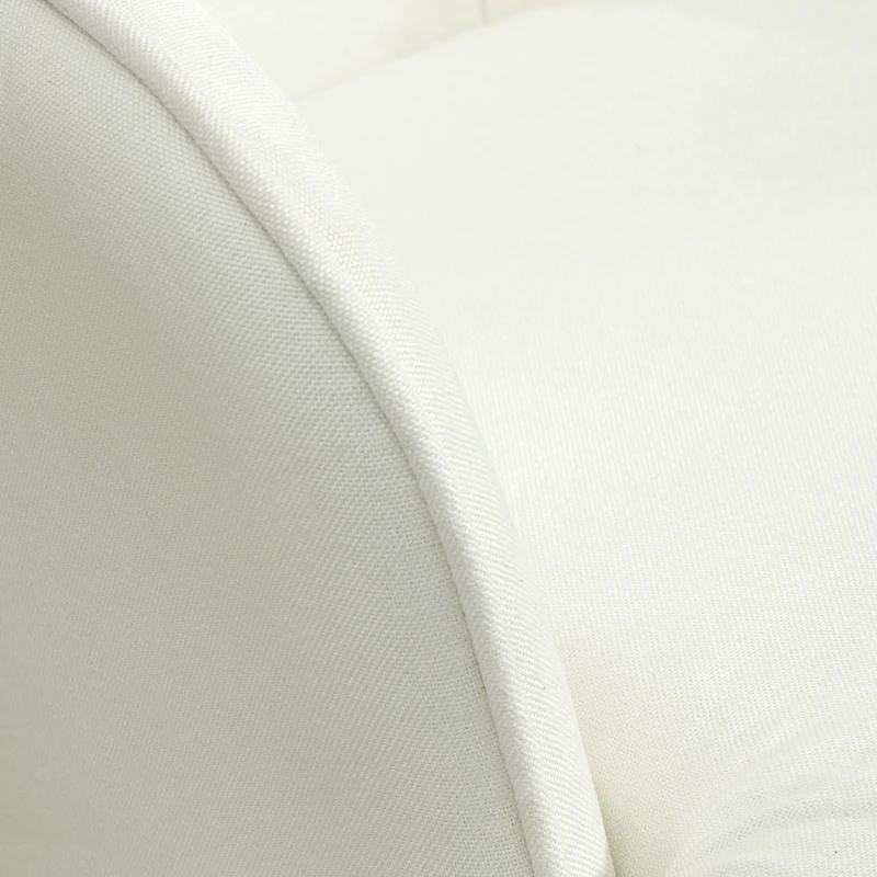 HOMCOM Poltrona a Dondolo con Poggiapiedi, Sistema di Dondolo Morbido, Effetto Lino, 64 x 89 x 90 cm, Crema