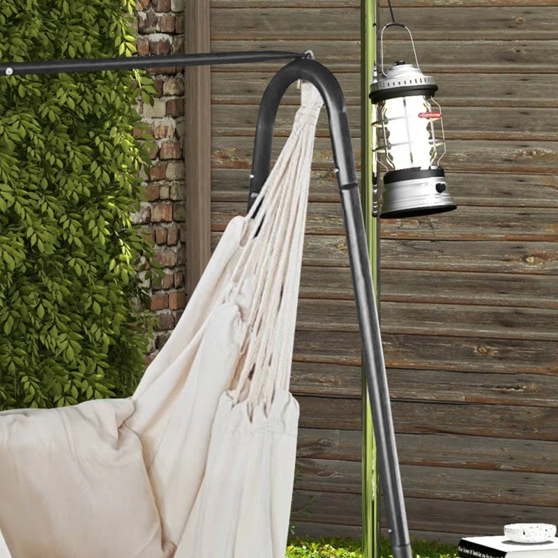 Outsunny Sedia a dondolo da giardino con supporto, sedia sospesa con cuscino, bracciolo, ganci, crema bianco