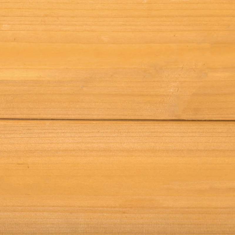 Outsunny Quadratischer Sandkasten aus Holz für Kinder mit 4 Sitzgelegenheiten in der Ecke und Schutzfilm 109 x 109 x 19,8 cm Naturholz