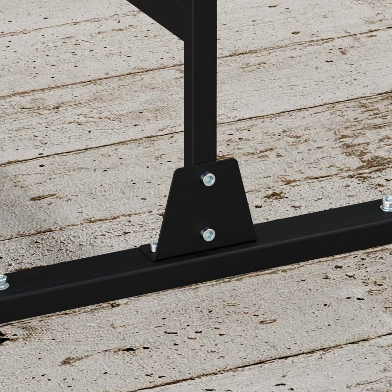 Outsunny Panel brise vue decorativo paravent exterior Negro con diseño de hojas en metal - 122x45x198 cm, Negro