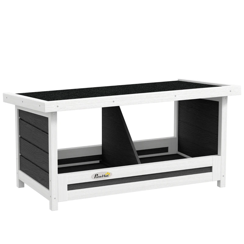 PawHut Cuibar pentru Găini cu 2 Zone, Bază Înălțată și Acoperiș din Bitum, 66x37x34 cm, Gri