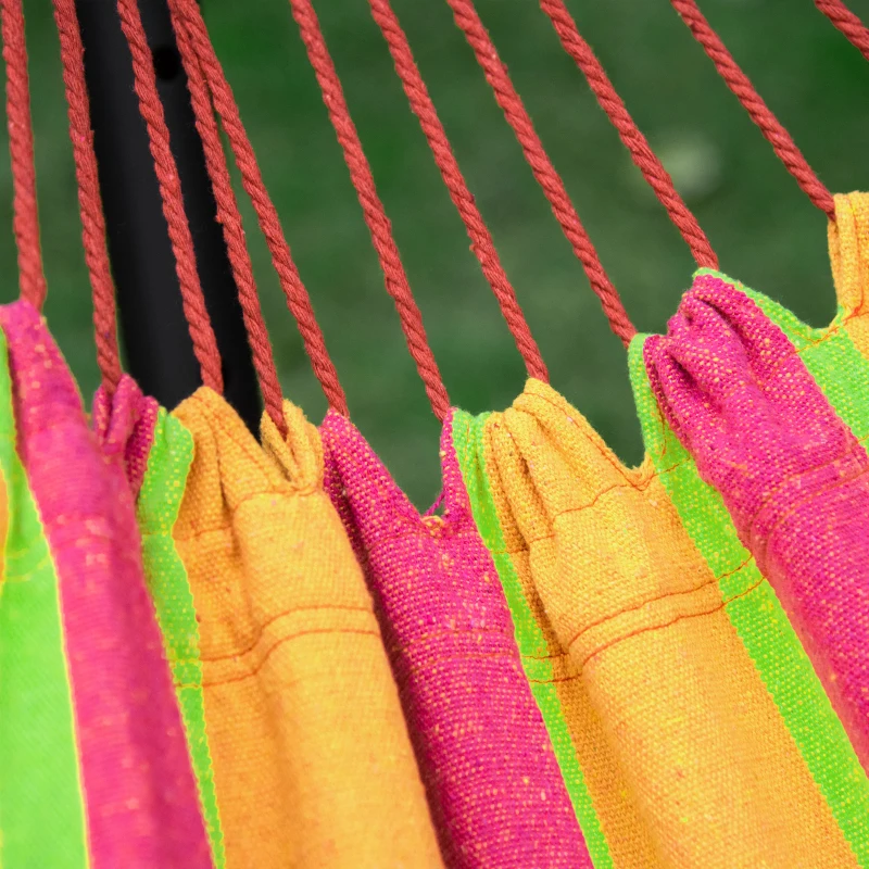 Outsunny Amaca da Giardino con Supporto in Metallo Epoxy Amaca su Supporto 1 Posto Carico Max. 120 Kg Borsa per il Trasporto Rosso