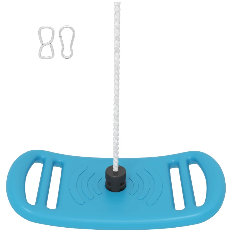AIYAPLAY Kinderschaukel für drinnen und draußen mit verstellbarem Seil, Karabinerhaken, Maximalgewicht 70 kg, blau