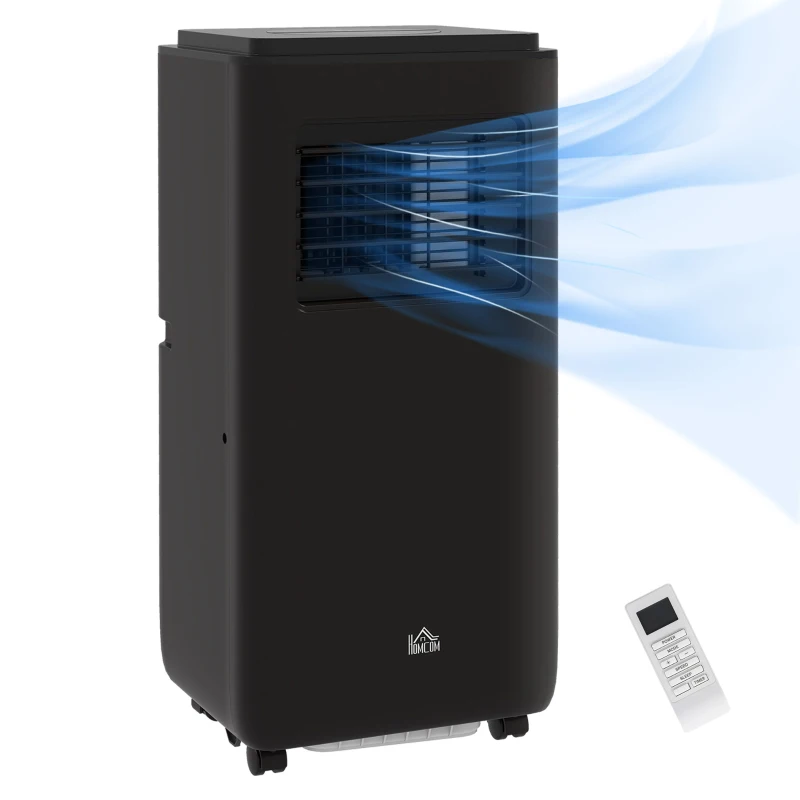 HOMCOM Tragbare Klimaanlage 950W mit 5 Modi und 3 Geschwindigkeiten, aus ABS Kunststoff und Stahl, 33x28x70,4 cm, Schwarz