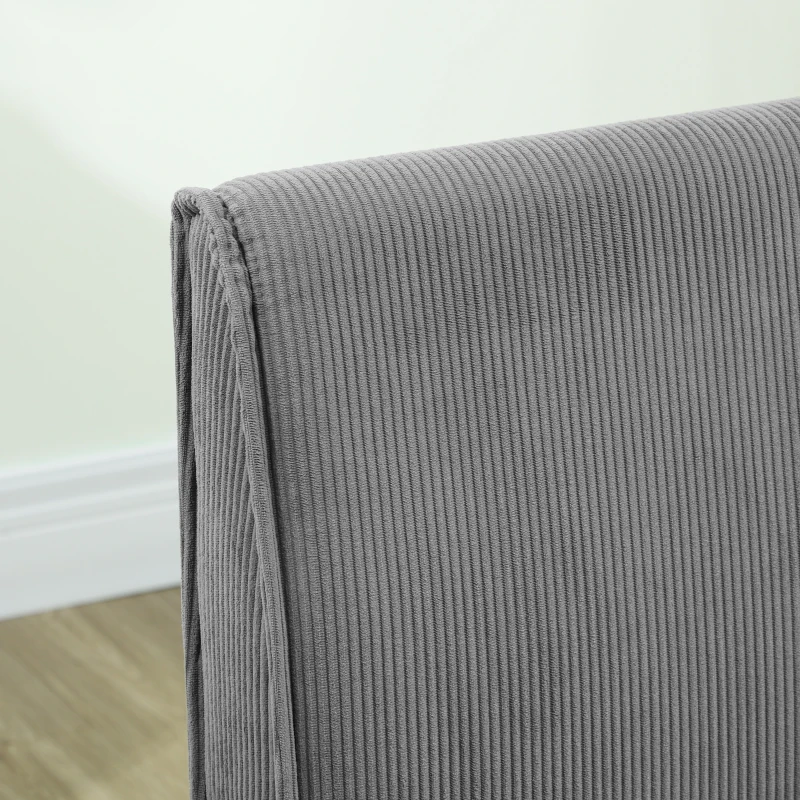 HOMCOM Sofá de 2 plazas con tejido de cordón acolchado grueso y patas de madera sólida para sala de estar dormitorio oficina Gris