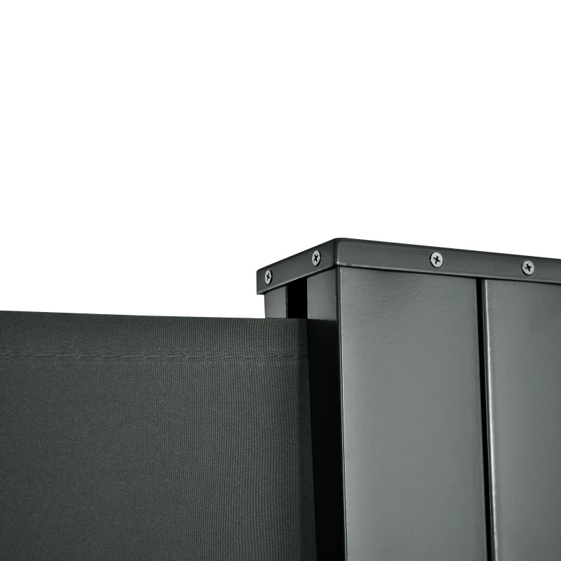 Outsunny Panel de Privacidad Doble de Lado para Terraza paraviento retráctil 6x1,80 m Poliéster Anti-UV Gris