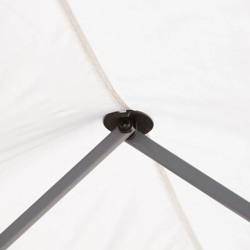 Outsunny Pabellón Plegable Jardín Carpa Emergente de Acero+Tela Oxford+Malla con Bolsa para Exteriores Crema 5,9x2,95x2,5 m