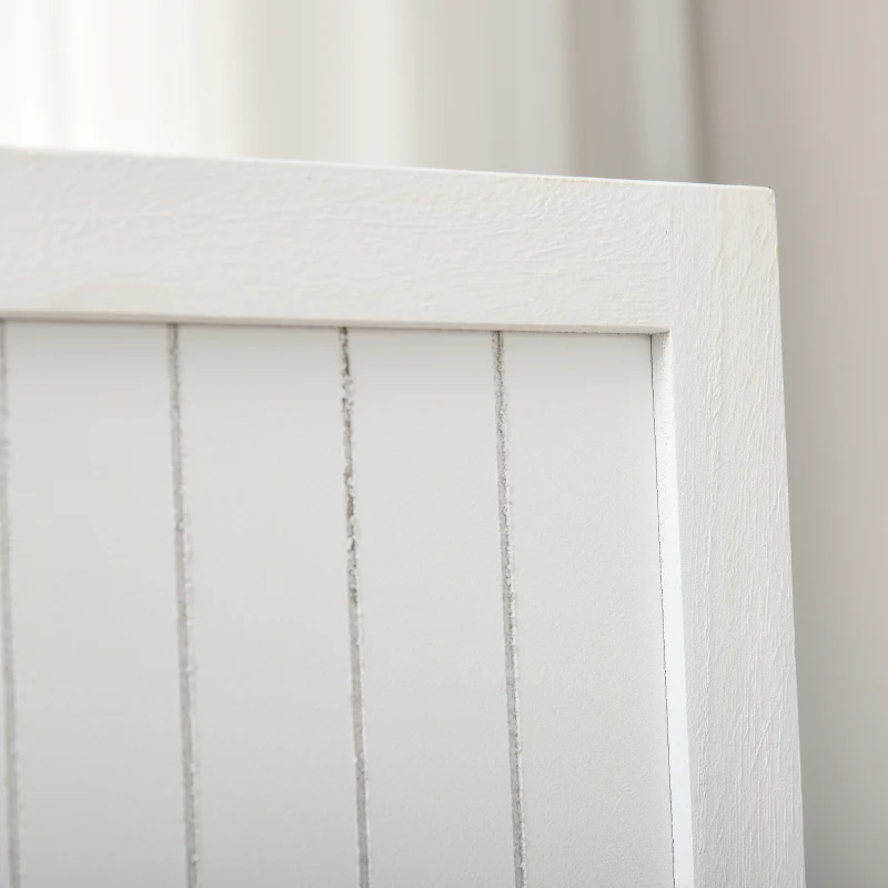 HOMCOM Paravento in Legno, Separatore di Ambienti, Divisorio Interno Pieghevole a 4 Pannelli, in Legno, 160 x 170 cm, Bianco