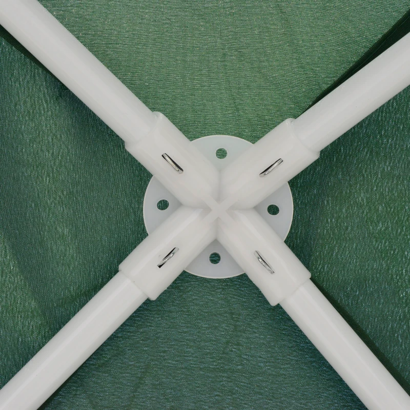 Outsunny Pavillon Tente de Fête Tente de Jardin Étanche avec Filet Anti-Moustiques Métal + Polyester Vert 3 x 3 m