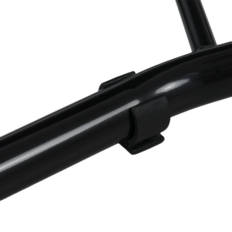 HOMCOM Soporte para moto, pata de cabra delantera para moto con brazo oscilante en U y en L, soporte universal para taller, Negro