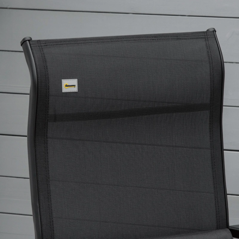 Outsunny Tumbona plegable para jardín con cojín gravedad cero silla reclinable con respaldo ajustable de 9 posiciones silla de jardín resistente hasta 150 kg, para jardín vacaciones al aire libre playa piscina, Negro