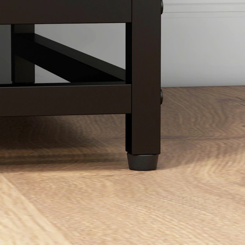 HOMCOM Mueble de Almacenamiento Buffet con acabado de mármol y doble puerta de rejilla 86x40x90 cm Blanco y Negro