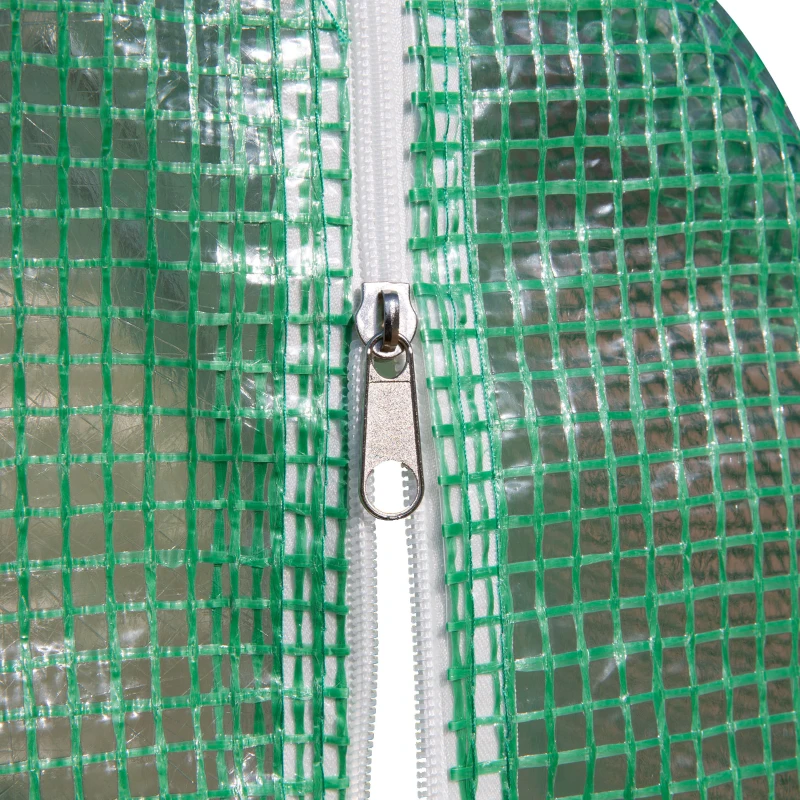 Outsunny Serra da Giardino 9 m², Serra a Tunnel da Giardino 3 x 3 x 2 m con Porta e 6 Finestre in Rete PE, Struttura in Acciaio, Verde