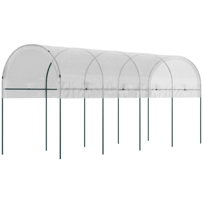 Outsunny Invernadero de jardín invernadero de tomates 4x1,20x1,70 m 5 arcos de acero - cubierta de PE