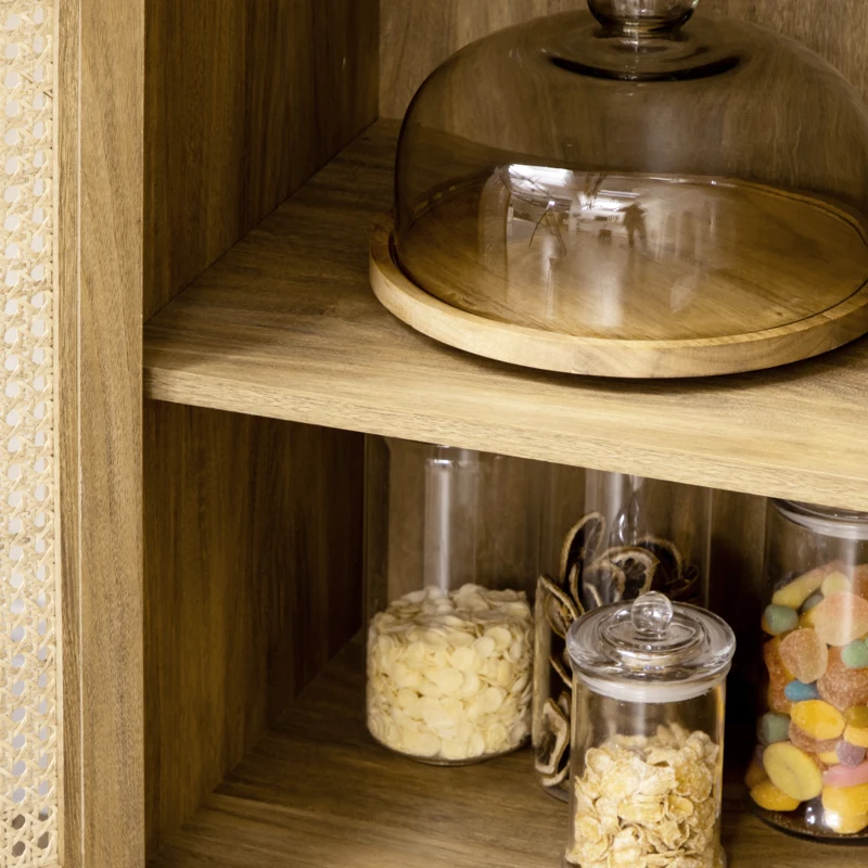 HOMCOM Credenza in rattan intrecciato effetto legno - dim. 80L x 39l x 70H cm