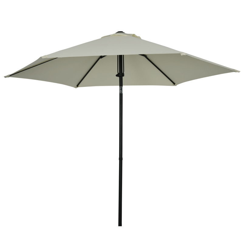 Outsunny Parasol de jardín inclinable a empuje manual con ventilación en metal poliéster alta densidad 180g/m² Gris claro