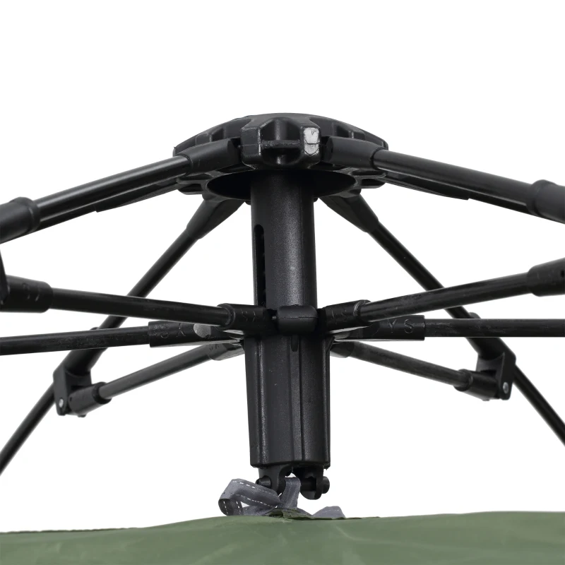 Outsunny Tenda Pop-Up da Campeggio per 3-4 Persone, Tenda a Cupola Impermeabile, Leggera, Ventilata, Facile da Montare, 2 Grandi Porte, 2,6L x 2,6l x 1,5H m, Fibra Vetro Poliestere Oxford, Verde e Grigio
