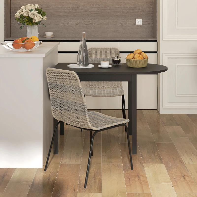 HOMCOM Conjunto de 2 sillas de comedor elegantes en resina trenzada imitación ratán estructura de acero