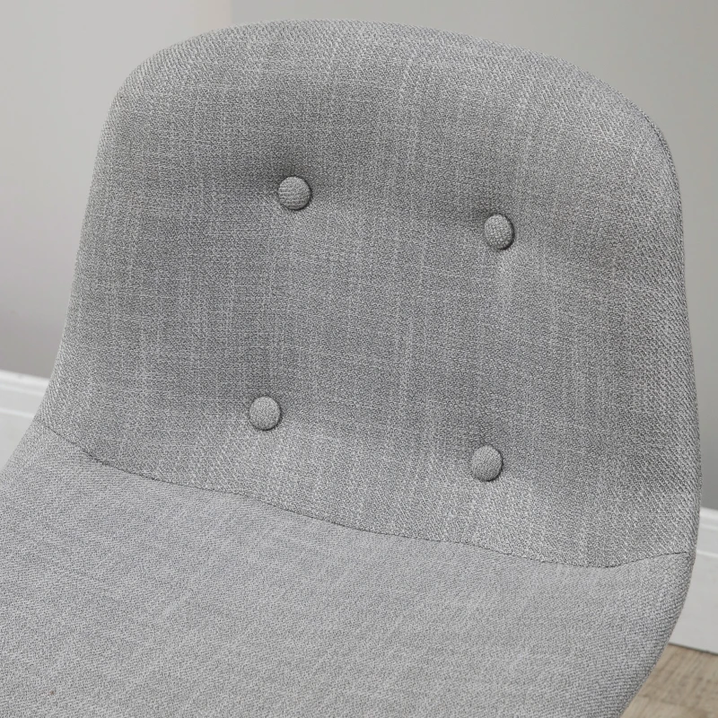 HOMCOM Set da Bar con Sgabelli dal Design Industriale, Imbottitura a Bottoni, 120 cm x 60 cm x 91 cm, Grigio Chiaro