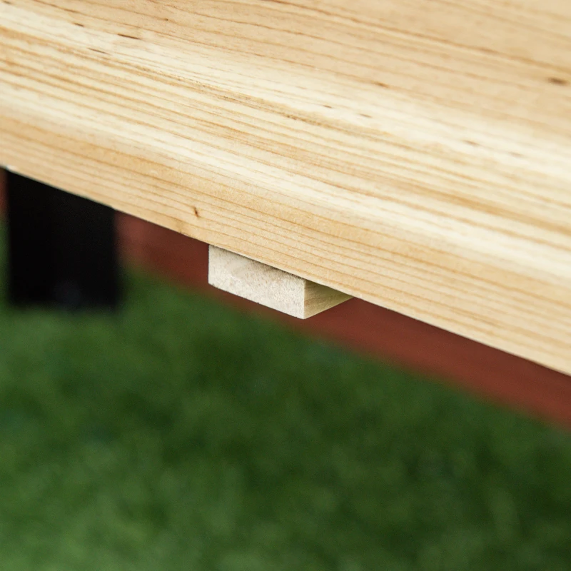 Outsunny Letto Rialzato da Giardino Fioriera Vaso da Balcone con Tessuto Non Tessuto Legno Massiccio Acciaio Legno Naturale+Nero 120 x 60 x 74 cm