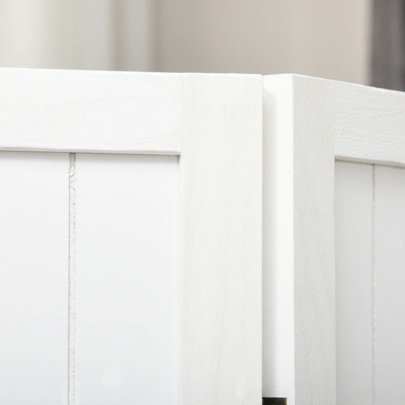 HOMCOM Paravento in Legno, Separatore di Ambienti, Divisorio Interno Pieghevole a 4 Pannelli, in Legno, 160 x 170 cm, Bianco