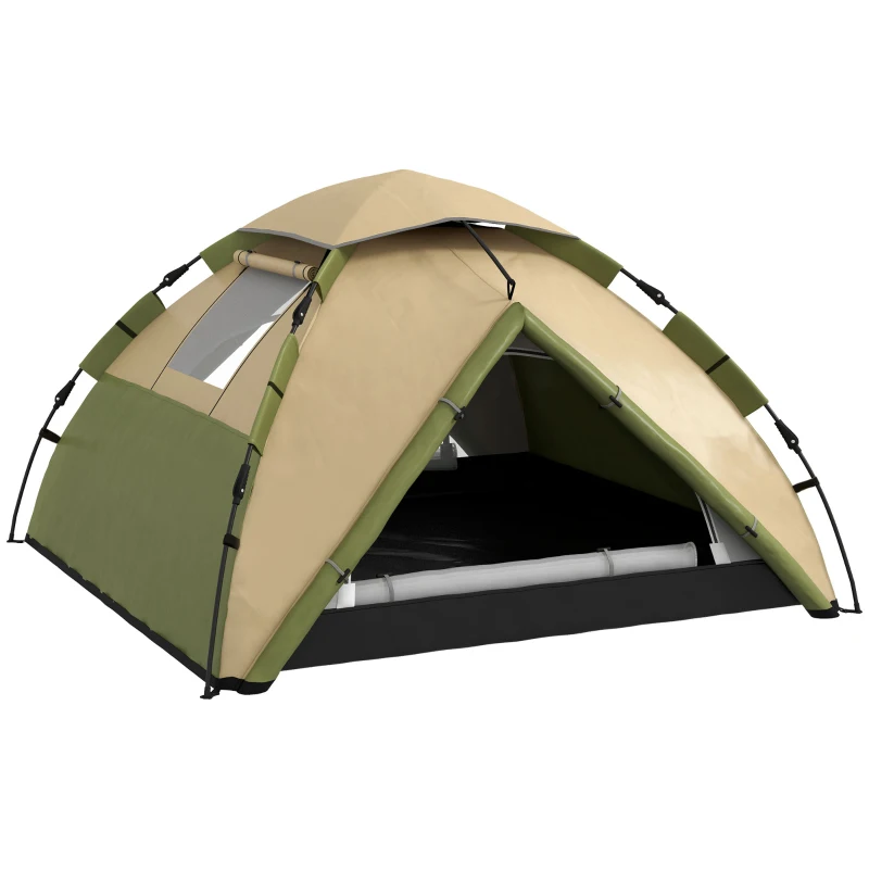 Outsunny Tienda de camping familiar 3-4 personas domo ligera ventilada impermeable 3000 mm bolsa de transporte y gancho superior