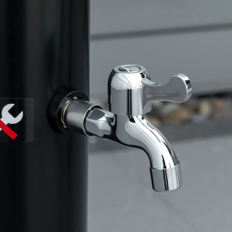 Outsunny Ducha solar de jardín 20 litros, temperatura del agua ajustable hasta 60℃, para camping piscina playa, Negro