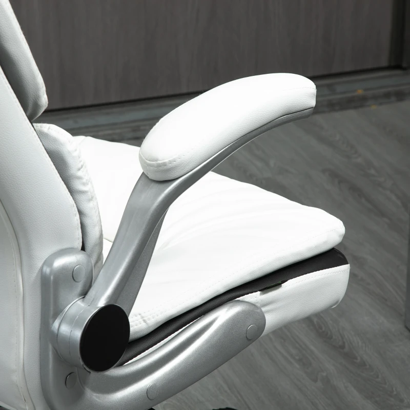 Vinsetto Silla de Oficina Ergonómica con Reposabrazos Plegables Silla de Escritorio Ajustable en Altura con Función de Balanceo