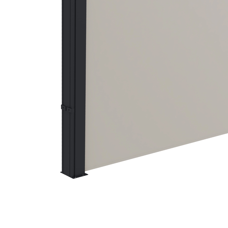 Outsunny Store laterale Parasole Paravento retrattile dim. 3L x 1,40H m alluminio Poliestere Anti-UV Alta densità 180 g/m² Grigio