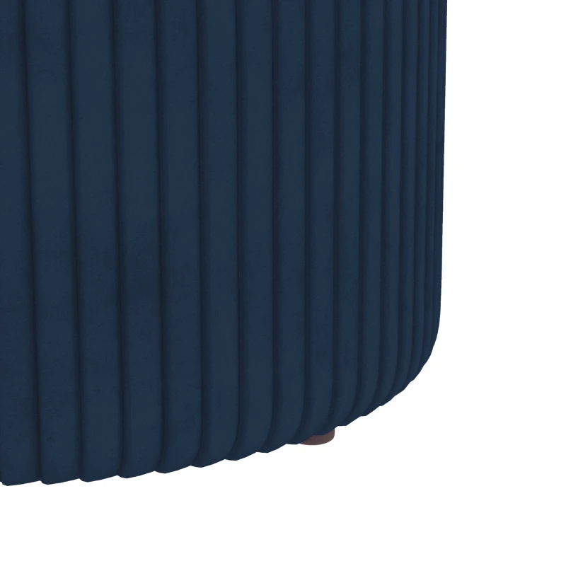 HOMCOM Hocker Fußhocker Aufbewahrungshocker aus Cordstoff 36 x 36 x 44 cm für Wohnzimmer Schlafzimmer blau