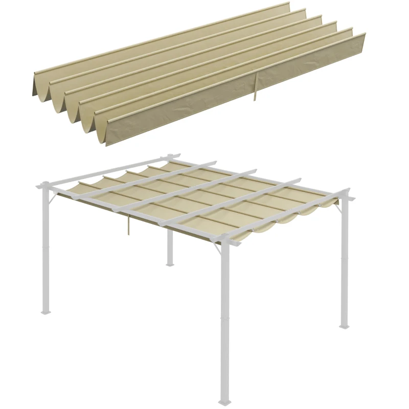 Outsunny Toldo de repuesto para pérgola cenador retráctil de 4 x 3 m - beige