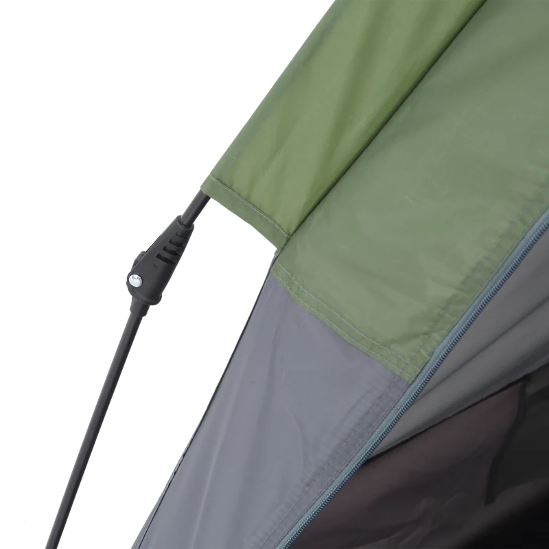 Outsunny Tenda Pop-Up da Campeggio per 3-4 Persone, Tenda a Cupola Impermeabile, Leggera, Ventilata, Facile da Montare, 2 Grandi Porte, 2,6L x 2,6l x 1,5H m, Fibra Vetro Poliestere Oxford, Verde e Grigio