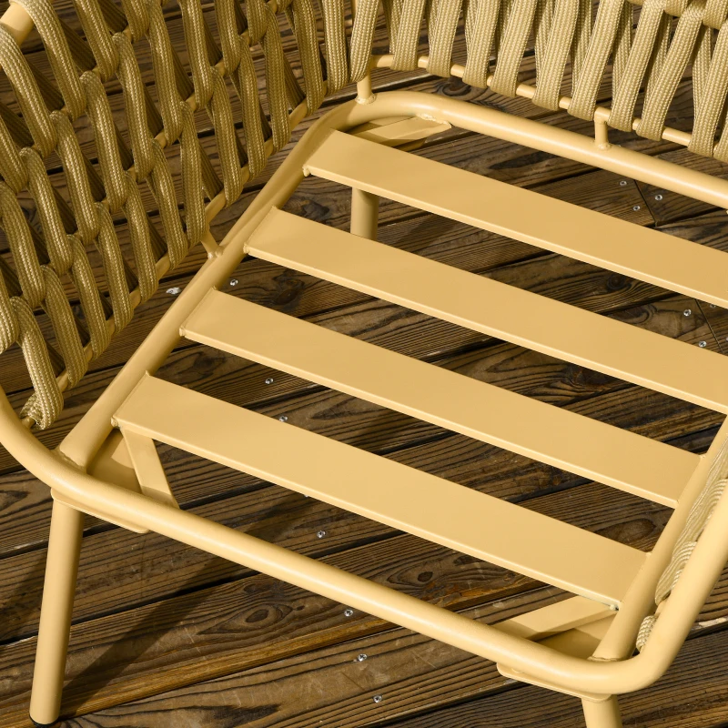 Outsunny Salon de Jardin avec Canapé 2 Places, 2 Fauteuils avec Coussins et Table en Verre