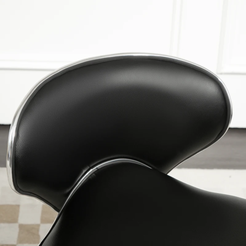 HOMCOM Sgabello a rotelle sgabello da lavoro con altezza regolabile 44-56 cm e schienale, girevole 360°, nero