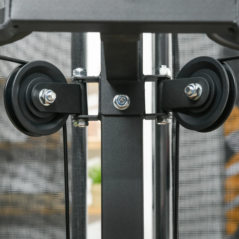 Multifunktionale Fitness-Trainingsstation, 10 Gegengewichte, 65 kg, mit Metallschutznetz