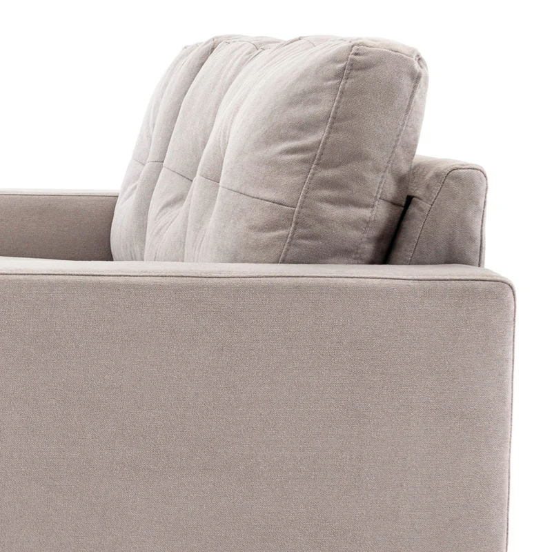 HOMCOM Divano d'angolo in tessuto di lino 193 cm forma L design scandinavo per soggiorno appartamento piccolo spazio grigio chiaro