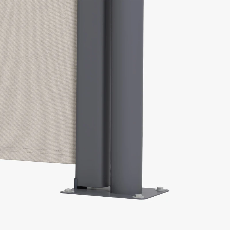 Outsunny Tenda laterale schermo protettivo paravento retrattile 3 x 1 m alluminio poliestere anti-UV alta densità 180 g/m² grigio