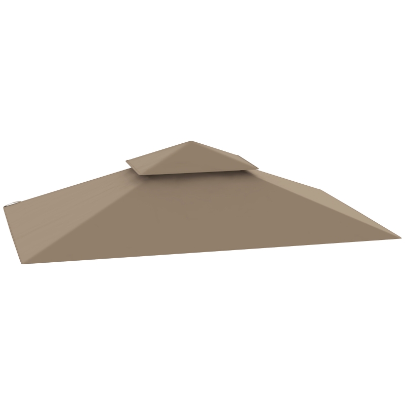 Outsunny Pavillonabdeckung für Grillpavillon 1,52x2,44 m 2-stufig aus Polyester 160g/m² Khaki