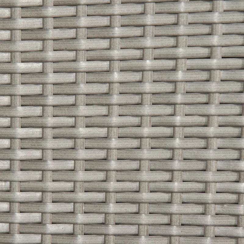 Outsunny Set da salotto da giardino incastrabile con grande tavolo rettangolare 2 poltrone e 2 sgabelli cuscini bianchi rimovibili lavabili in resina tressée effetto rattan grigio