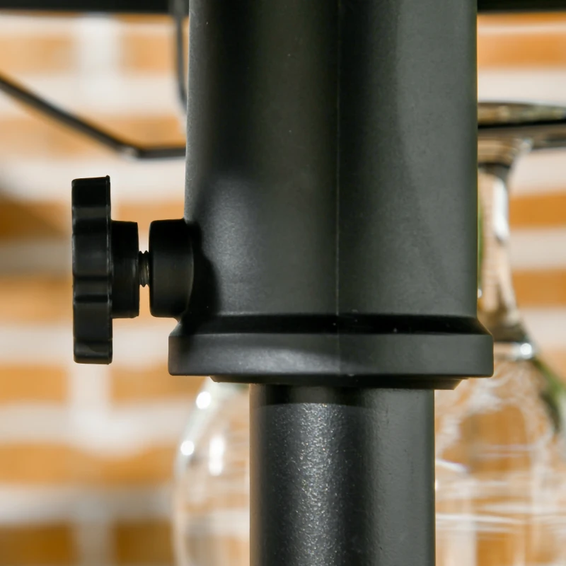 Outsunny Tischplatte für Sonnenschirm runde Tischplatte 60 cm mit Loch für Sonnenschirm für Strand, Terrasse, Garten, Pool Schwarz