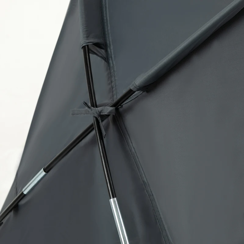 Outsunny Set Tenda da Campeggio 3 in 1 con Letto Singolo, Tenda e 1 Materasso Gonfiabile, Borsa per il Trasporto Inclusa, Grigio