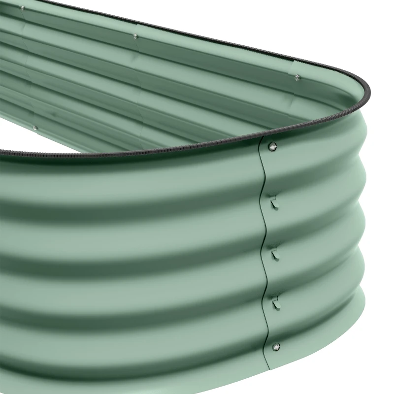 Outsunny Fioriera Rialzata da Giardino in Acciaio Modulabile per Verdure, Piante, Fiori, 240 x 62 x 30cm, Verde